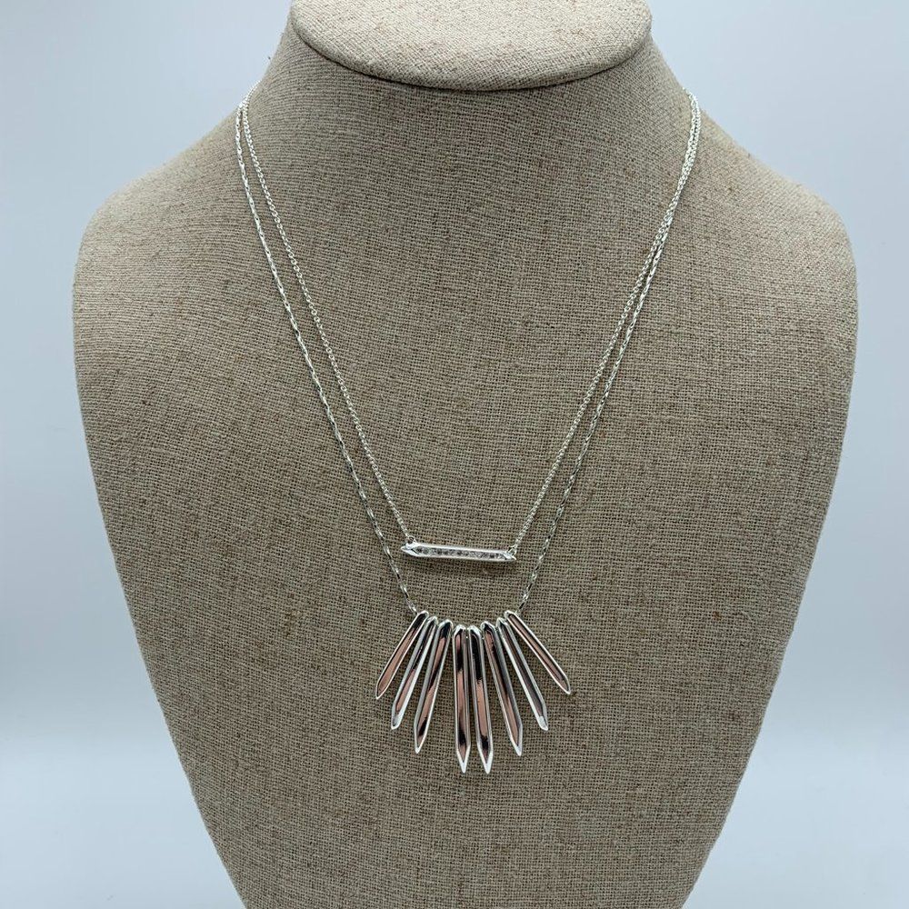Stella & Dot Silver Rebel Cluster Layer Necklace